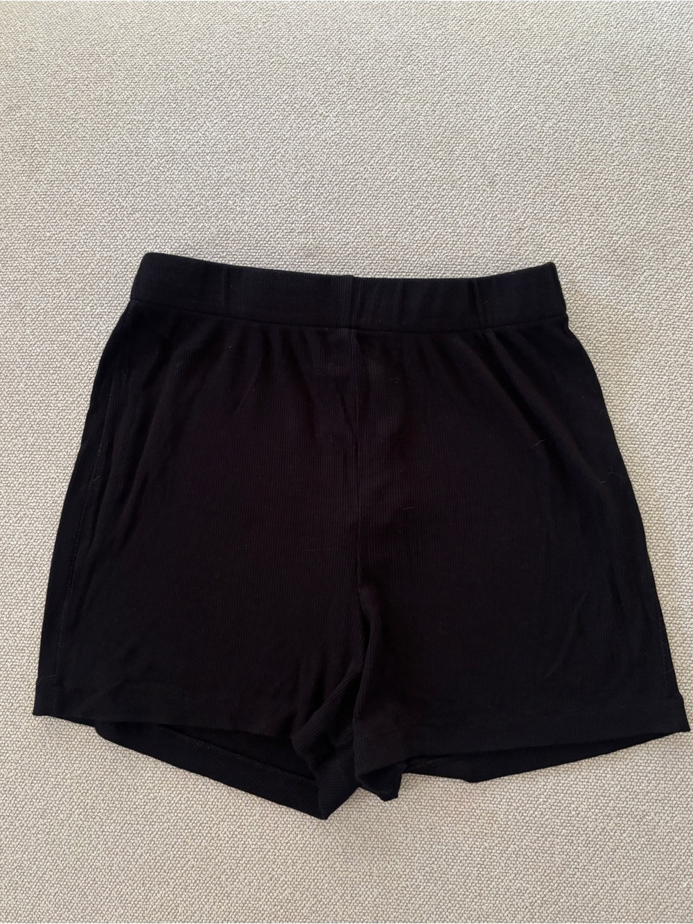 Skims Ribbed Modal Lounge Shorts in Black Size Small